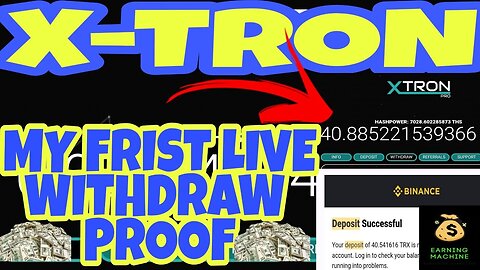 || X-TRON.PRO || MY 1ST LIVE WITHDRAWAL PROOF ||