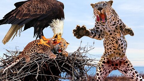 Mother's Pain! Leopard Helplessly Watched His Pitiful Cubs Being Taken And Tortured By The Eagle