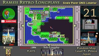 Sid Meier's Civilization | 1994 | SNES | Prince | Random | Japan - Episode #21 | Longplay
