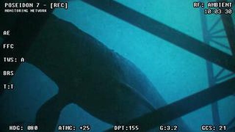 Thought to be EXTINCT - Mosasaurus caught on an underwater security Camera beneath an Oil Rig