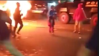 Breaking!! Reports of mass rioting going on at police vehicles, in Indonesia!!