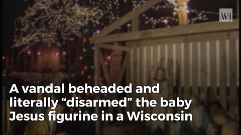 Baby Jesus Beheaded By Vandal In Antique Nativity Scene