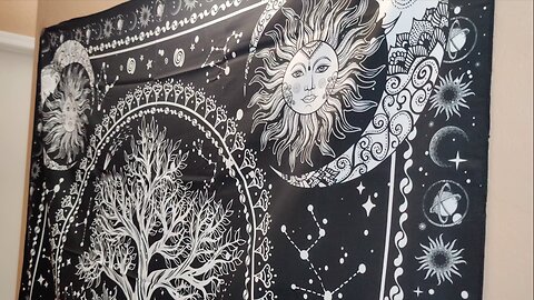 NatuBeau Mandala Sun Moon, Galaxy, Space Wall Tapestry