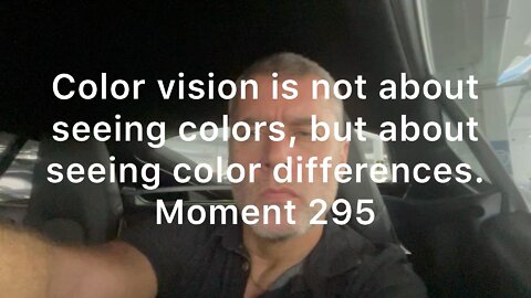 Color vision isn’t about seeing colors, but about seeing color differences. Moment 295