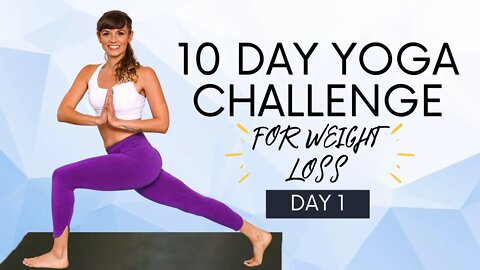 Yoga for Weight Loss, 10 Day Challenge (Day 1) 🔥 Fat Burning Workout, 30 Minutes, Intermediate