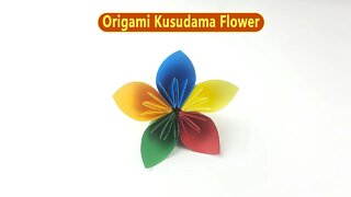 Origami Kusudama Flower Multi-Color - DIY Paper Crafts
