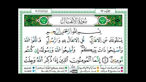 Hamza Al-Jazairi Surat Al-Anfal is written in full with the narration of Warsh ’