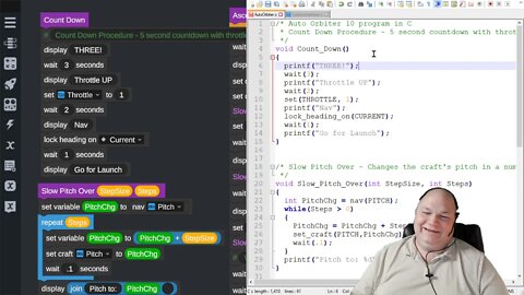 "Comparing Vizzy to IRL Embedded C Code" w/ Simple Rockets 2- episode 3