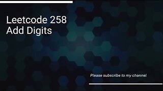 Leetcode 258 Add Digits