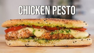 15 Minute Chicken Pesto Sub Sandwich