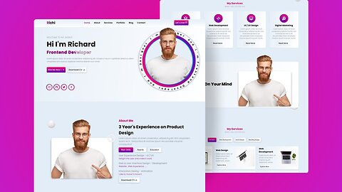 Responsive Portfolio Website Design: HTML, CSS & JS