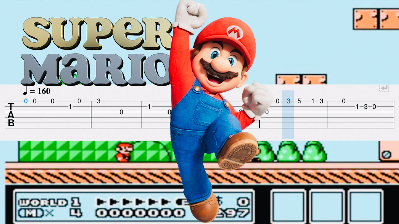 Super Mario Bros Main Theme Easy Guitar Tabs