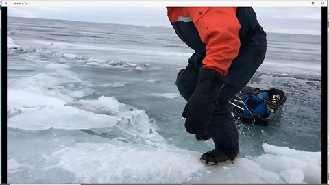Crossing an Insane Ice Fishing Pressure Crack