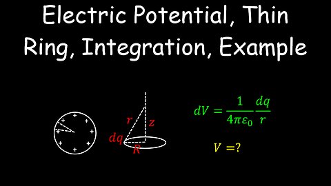 Electric Potential, Thin Ring, Integration, Example - Physics