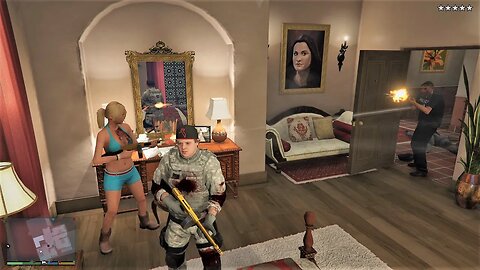 GTA 5 - JIMMY AND TRACEY’S FIVE STAR COP BATTLE AT MICHAEL'S MANSION! (GTA V Funny Moment)