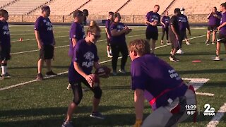 Ravens players train with Special Olympics athletes