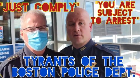 Man Stands Up To 6 Boston Cops. Intimidation/Trespass Fail. Unconstitutional Signage. Mass.