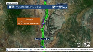 Deadly crash involving pedestrian shuts down I-17 near Sunset Point