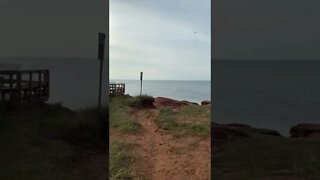 Walking around the cliffs at Cavendish Beach PEI