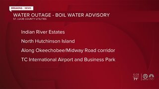 Boil water advisory issued for parts of St. Lucie County