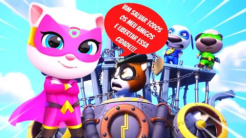 Invasão dos guaxinins em Talking Tom Hero Dash! Angela libertaçao da cidade parte 1