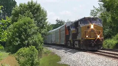 CSX M217 Autorack Train from Creston, Ohio July 4, 2023