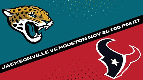 Jacksonville Jaguars vs Houston Texans Prediction and Picks - NFL Picks Week 12