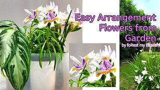Easy arrangement flowers from garden