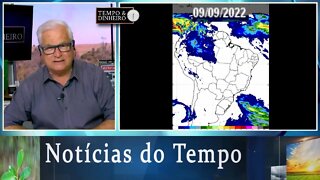 Previsão de chuvas no Sul e queda da temperatura. Brasil central seco