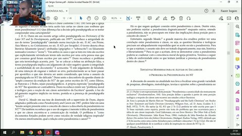 PSEUDONÍMIA NO NOVO TESTAMENTO A PROBLEMÁTICA DE UMA HIPÓTESE FRAGMENTADA Paulo Sérgio Gomes