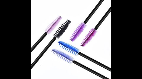 eBoot 300 Pieces Colored Disposable Mascara Wands Eyelash Eye Lash Brush Makeup Applicators Kit...
