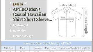 APTRO Men's Casual Hawaiian Shirt Short Sleeve Quick Dry Cruise Beach Shirts