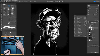 Drawing a Serious Caricature - TIme Lapse