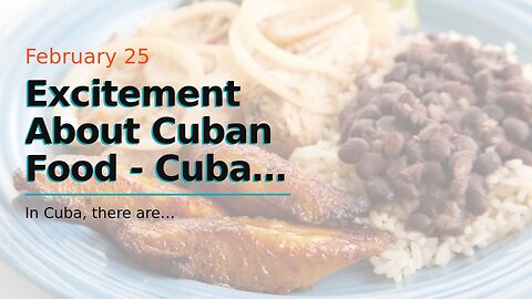 Excitement About Cuban Food - Cuba Cultural Trips