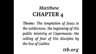Matthew Chapter 4 (Bible Study)