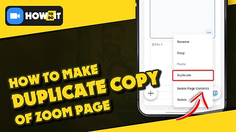 How to make duplicate copy of zoom page