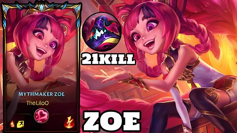 Wild Rift Zoe - Mythmaker Zoe Skin Gameplay Rank Challenger