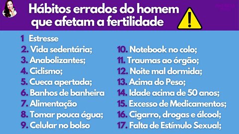 LISTA DE HÁBITOS ERRADOS DO HOMEM PARA A PRODUÇÃO DOS ESPERMATOZOIDES | Boa Gravidez