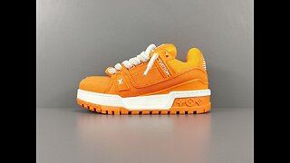 Orange Louis Vuitt Trainer Maxi lace-up low-top stylish casual sneakers for men and women