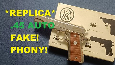 SHOW AND TELL 159: M-1911-67 AUTOLOADING PISTOL .45, nickel satin finish, JRCM #300 metal Replica