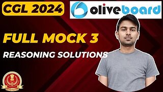 SSC CGL 2024 Oliveboard Full Mock 3 Reasoning Solutions | MEWS Maths #ssc #oliveboard #cgl2024