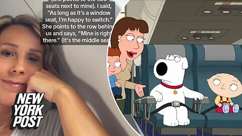 'Family Guy' episode sparks debate on airplane seat switches as woman refuses to give up window