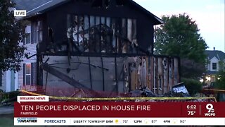 Fairfield fire leaves 10 displaced