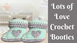 Easy Crochet Baby Booties | Lots of Love Crochet Baby Booties | Basic Crochet Baby Booties