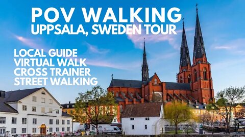 POV WALKING VIDEO UPPSALA, SWEDEN VIRTUAL TOUR, SEE THE WORLD, LOCAL GUIDE, STREET WALK - UHD