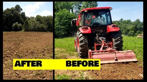 Did I just destroy another tiller? Tractor tilling rough, new food plot, & deer strategy!