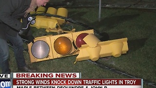 Strong winds knock down traffic lights in Troy