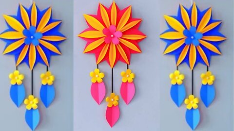 Easy paper Flower Wall Hanging / Home Decoration / A4 sheet craft / DIY Wall Decor