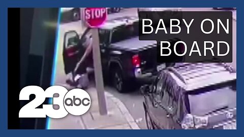 Suspected thief steals truck with baby inside