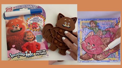 TURNING RED PANDA IMAGINE INK ACTIVITY & POP IT TOY